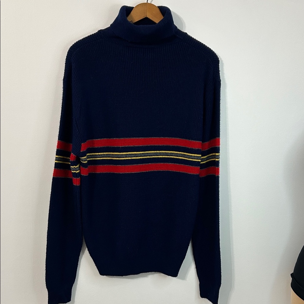 Vintage Robert Bruce Turtle-Neck Striped Sweater – Size XL